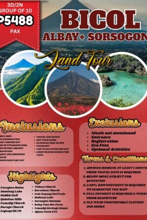 3D2N Twin City (Albay + Sorsogon) Bicol, Philippines Land Tour
