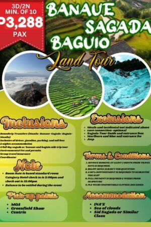 3D2N Banaue – Sagada – Baguio Land Tour